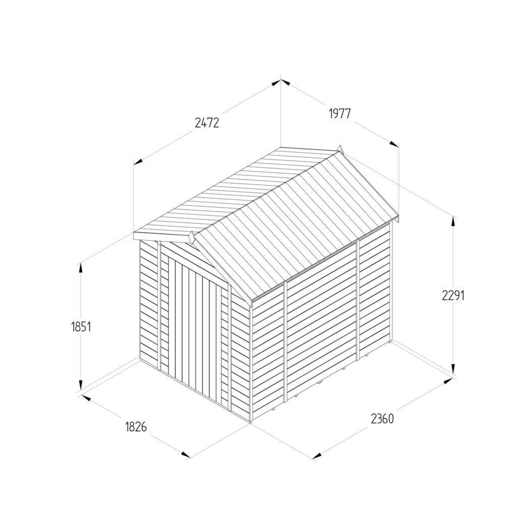 Timberdale 8×6 Apex Shed No Window 5013053195819 2